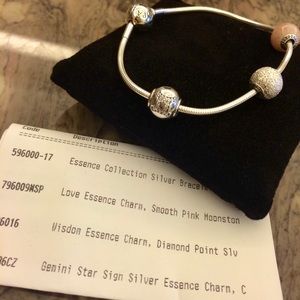 Pandora Essence Bracelet Love Wisdom Gemini Charms